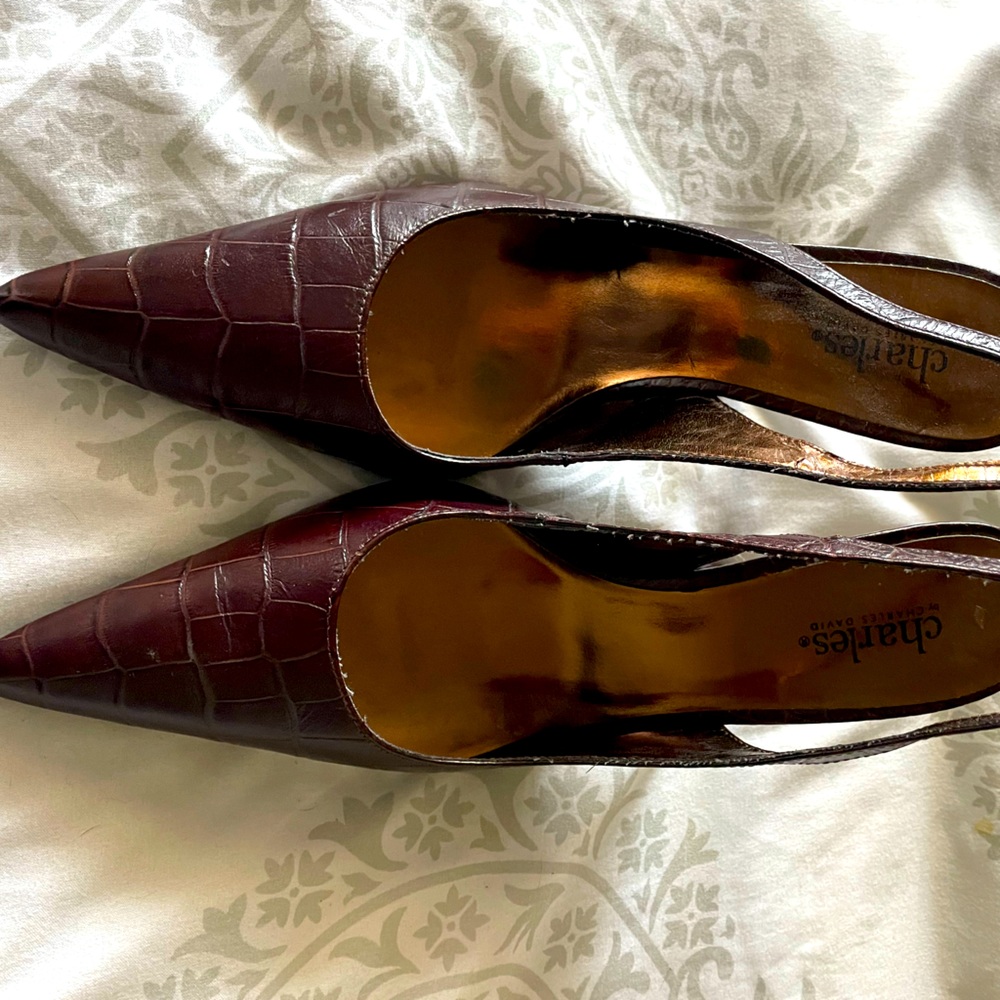 Charles brown croc pumps size 9